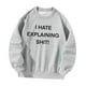 thumbnail image 1 of Sudadera para mujer, con estampado de letras, ropa de camisa, camisetas de manga larga, sudadera con cuello redondo para viajes y desplazamientos , M M, 1 of 9