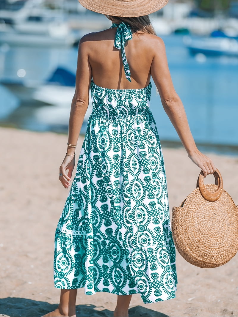 sachin and babi light blue dress Fuchsia Paisley Print Halter Midi Dress – PinkBlush