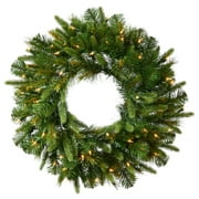 Angle View: Vickerman 30" Cashmere Wreath LED50WmWht - A118331LED