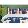 thumbnail image 4 of Ambesonne 4th of July Duvet Cover Sets, Grunge Flag Design, 2-King, Vermilion Navy Blue, 4 of 7