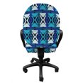 thumbnail image 3 of Ethnic Office Chair Slipcover, Continuous Traditional Geometric Elements Print, Protective Stretch Decorative Fabric Cover, Standard Size, Blue Multicolor, by Ambesonne, 3 of 5