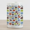 thumbnail image 2 of Sport Ceramic Toothbrush Holder, Sports Balls Pattern Abstract Basketball Football Volleyball Tennis Colorful Elements, Decorative Versatile Countertop for Bathroom, 4.5" X 2.7", Multicolor, 2 of 4