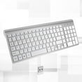 thumbnail image 3 of Teclado inalámbrico delgado de 2,4 G con receptor USB silencioso para escritorio, teclado numérico ligero y amplia compatibilidad. Blanco plateado, 3 of 9