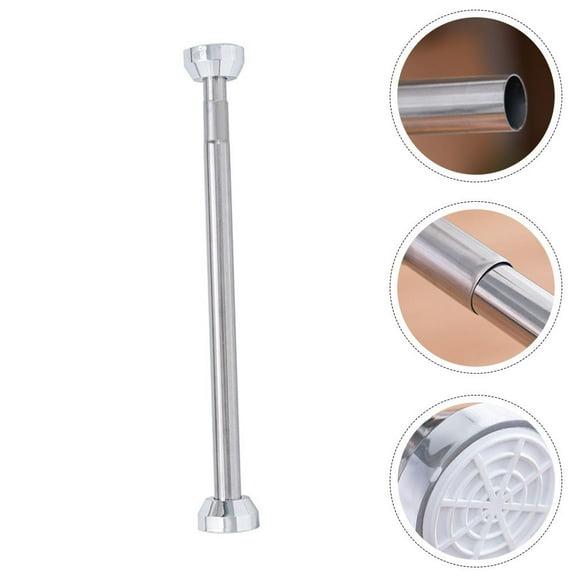 LEORX 1Set Laundry Pole for Hanging Clothes Wardrobe Rod with Round Shape and Telescopic Design