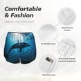 thumbnail image 6 of Lsque Ocean Dolphin Fish School Printed Women's Running Shorts with Liner Pockets,Elastic Quick Dry Workout Athletic Gym Yoga Shorts,Womens High Waist Shorts-Medium, 6 of 9