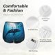 thumbnail image 4 of Balery Ocean Dolphin Fish School Pantalones cortos deportivos para mujer con forro y dos bolsillos, elásticos, para entrenamiento, gimnasio, yoga-Large, 4 of 7