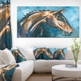 thumbnail image 1 of Brown Horse on Blue Watercolor - Abstract Canvas Art Print, 1 of 3