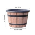 thumbnail image 3 of 15.75 inch Wooden Whiskey Barrel Planters - Bucket Barrel Garden Planters Set - Rustic Flower Planters Pots Container for Indoor Outdoor Garden Home Plants, 3 of 8