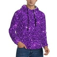 thumbnail image 2 of Goofa Purple Glitter for Men's Hooded Sweatshirt - Lightweight Pullover Hoodie with Kangaroo Pocket, Perfect for Everyday Wear-Large, 2 of 7