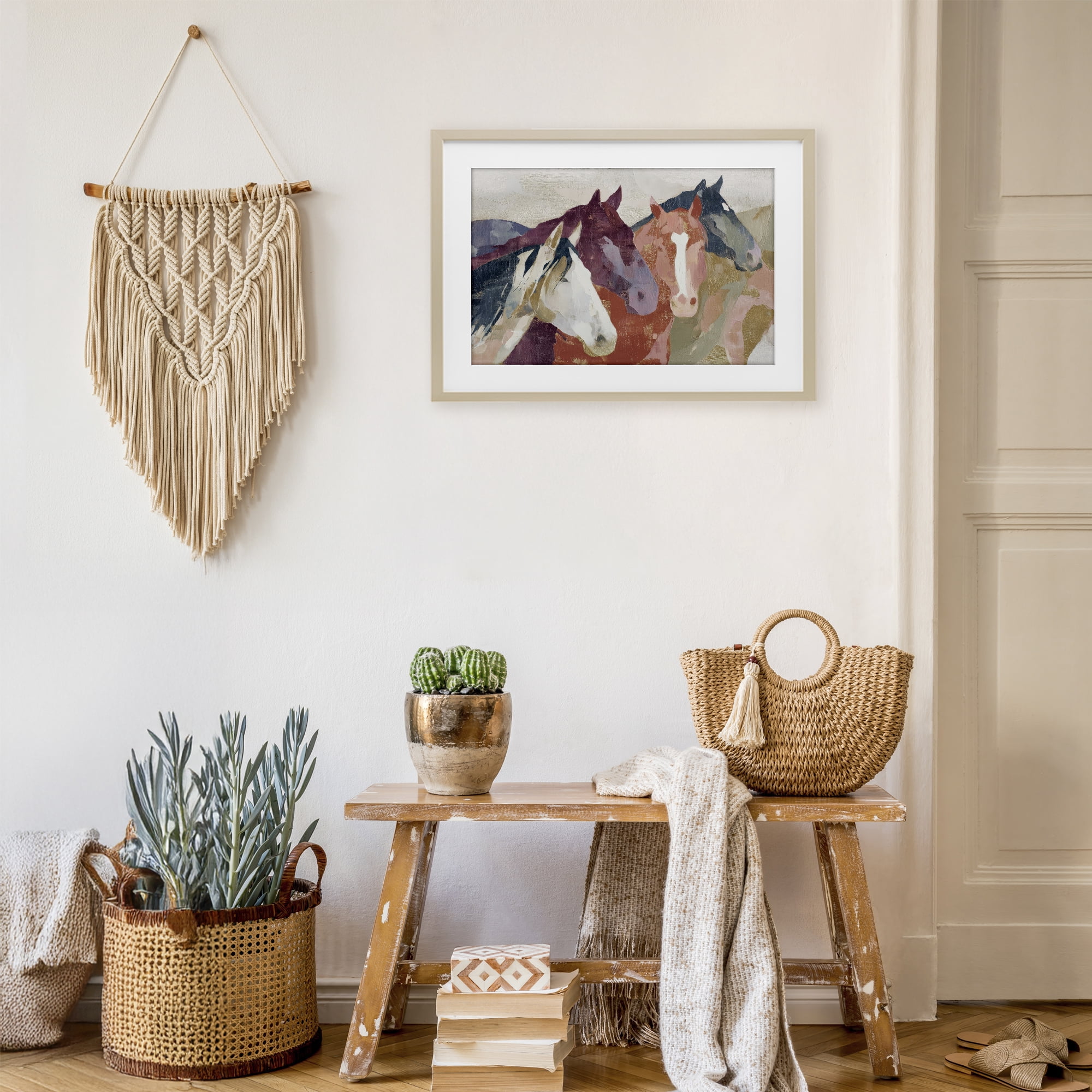 Stupell Industries Calm Horses Abstraction Birch Framed Print Under Glass, design by Chromatic Storm Studio