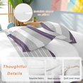 thumbnail image 3 of Purple Grey Stripe Bedding 3 Piece Duvet Cover Set Twin Size, Modern Art Horizontal Striped Soft Microfiber Comforter Cover with Zipper Closure & Pillowcases, Wrinkle & FadeResistant Quilt Cover, 3 of 9
