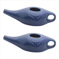 thumbnail image 1 of 2X Olla Neti de Cerámica de 250 Ml para Limpieza de Nariz, Duradera, una Prueba de Fugas, para Enjuague Nasal, Lavado de Nariz, Hombres y Mujeres, Azul, 1 of 1