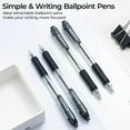 thumbnail image 2 of Ballpoint Pens, Black Ink Roller Ball Pens Fine Point 0.7mm, Retractable Ballpoint Pens Bulk Smooth Writing with Soft Anti-Slip Grip for Note Taking Office School Women Men (12 Pack), 2 of 6