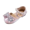 thumbnail image 2 of IUJSOY Little Chaussures Plates Mary Jane pour Fille avec Nœud, Perles, Princesse, Fleur, Mariage, Fête, Robe, 2 of 8