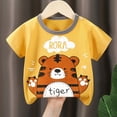 thumbnail image 4 of TOWED22 Toddler Boy Shirts Baby Kids Short Sleeve T-Shirt Graphic Tee Funny Letters Print Cotton Tops 2T-8 Years(Yellow,110), 4 of 4