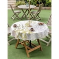 thumbnail image 3 of Outdoor Tablecloth with Umbrella Hole and Zipper, Coastal Round Table Cloth 60 Inch Waterproof Tablecloth, Yellow-green Ocean Coral Starfish Jellyfish Picnic Table Cover for Patio Camping, 3 of 7