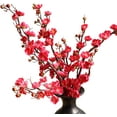 thumbnail image 1 of Nvzi ramas de flor de cerezo artificiales, tallo largo de 23 pulgadas, flor de ciruelo de seda con brotes, color fucsia, 1 of 5