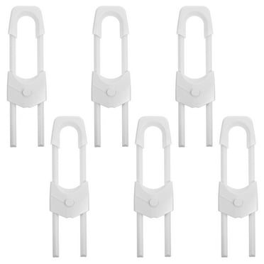 6 Pcs Cabinet Lock Child Cupboard Locks Proof Door Latch Baby Safety for Babies White Plastic