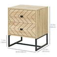thumbnail image 3 of HOMCOM Table de Chevet, Table d'Appoint avec 2 Tiroirs, Design Zig Zag, 3 of 10