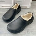 thumbnail image 5 of 2022 Men Winter Warm Slippers Fur Slippers Men Boys Plush Slipper Cotton Shoes Non-slip Solid Color Home Indoor Casual Slippers (black 1808-24,8.5), 5 of 7