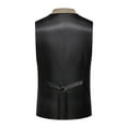 thumbnail image 4 of YLSDY Men's Business Vest Spring Herringbone Single Breasted Woolen Vintage Lapel Casual Vest with Pocket Khaki S, 4 of 9