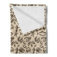 thumbnail image 2 of Vintage Soft Flannel Fleece Throw Blanket, Hand Drawn Sketch Pattern with Many Sea Animals Crab Oyster Fish Octopus, Cozy Plush for Indoor and Outdoor Use, 70" x 90", Tan and Seal Brown, by Ambesonne, 2 of 5
