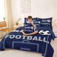 thumbnail image 4 of Erosebridal Football Court Pattern 7-Piece Twin Bedding Sets,Ball Sport Games Bedding Comforter Set For Soccer Lovers,Reversible Navy, 4 of 7