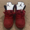 thumbnail image 4 of Ni-k-e Air Jordan 5 Retro Red Suede Sneakers 136027-602 Size 10, 4 of 6