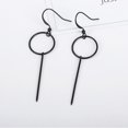 thumbnail image 2 of Pendientes redondos geométricos de moda para mujer Pendientes elegantes de aleación Decoración de joyería (negro), 2 of 6