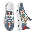 thumbnail image 1 of Zapatos de enfermera para mujer, blancos, con dibujos animados, cómodos, transpirables, con plataforma, de malla tejida, 1 of 6