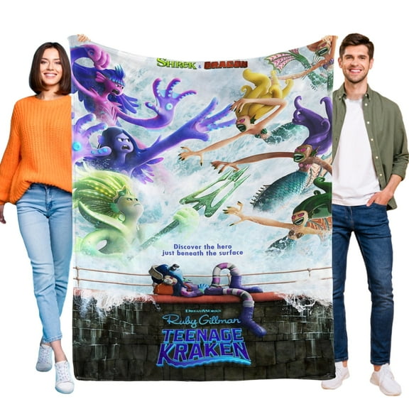Throw Blanket for Ruby Gillman, Teenage Kraken Bed Couch Soft Warm Flannel Blanket for Kids Boys Girls Gifts Home Decor 30x40 Inch