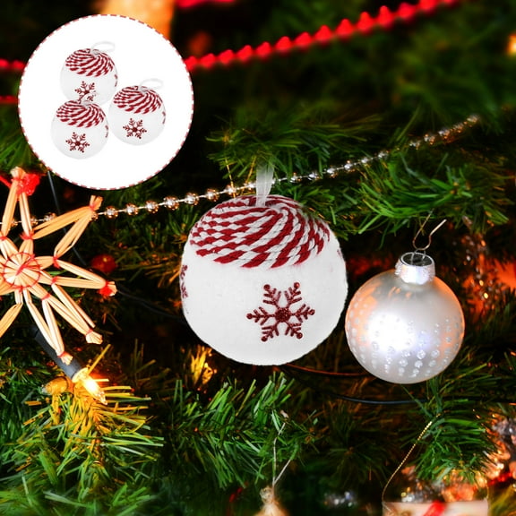 unbranded 3Pcs Hanging Ball Decoration Christmas Ornaments Assorted Decoration for Families Friends