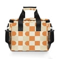 thumbnail image 7 of FORMRS Insulated Cooler Bag 24 Cans Capacity Soft Leakproof Lunch Box with Side Pockets, Orange Checkered Pattern, 7 of 7