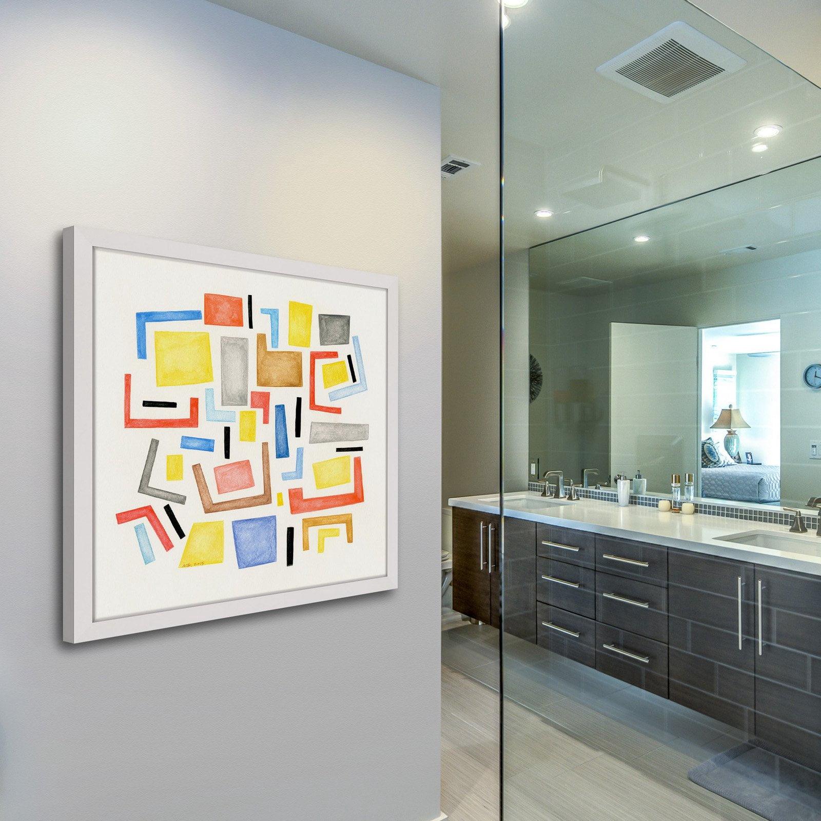 Marmont Hill "Square Maze" by Nikki Galapon Framed Painting Print