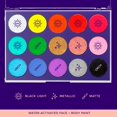 thumbnail image 4 of Unicorn Snot Face Paint Kit - Face & Body Paint Palette Set 15 Colors - Easy to Remove, Water-Activated - Black Light Glow Makeup - Festival and Rave Makeup - Pride Accessories - Brush Included, 4 of 4