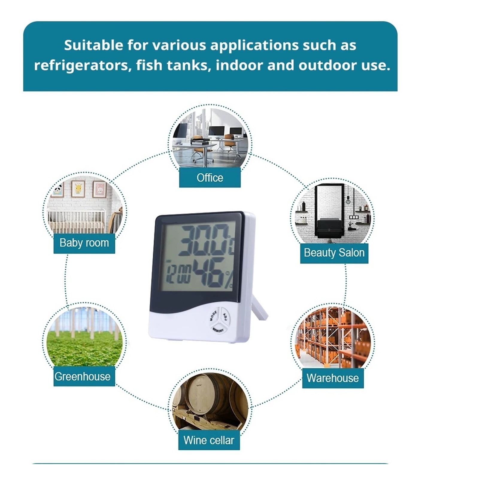 LCD Electronic Humidity Meter Smart Electric Digital Hygrometer Thermometer Weather Station Clocks ,Weather Forecast