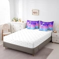 thumbnail image 3 of Erosebridal Bed in A Bag Full 7 Pcs,Kawaii Mermaid Tail Comforter Set Women,Gold Stars Rainbow Fish Scale Bedding,Watercolor Rainbow Neon Ombre Reversible Bed Sets with Sheet Set, 3 of 4