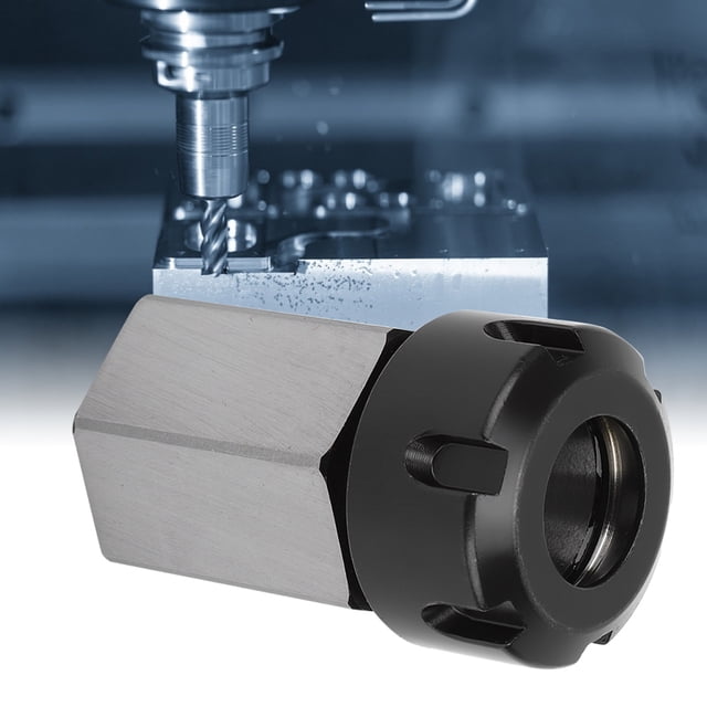 CNC Lathe Tool Holder, Collet Block, Silver Carbon Steel Hex Collet Block Chuck Holder for CNC Lathe Engraving Machine, Router Collets