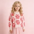 thumbnail image 4 of Lorytime Sweaters for Girls with Cute Print Kids Bear Bow Soft Pullover Crewneck Long Sleeve Tops Soild Knitwear 4 Years, 4 of 9