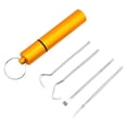 thumbnail image 2 of Juego de 4 palillos Zulema con Tubo de almacenamiento Limpiador de dientes Oro, 2 of 7