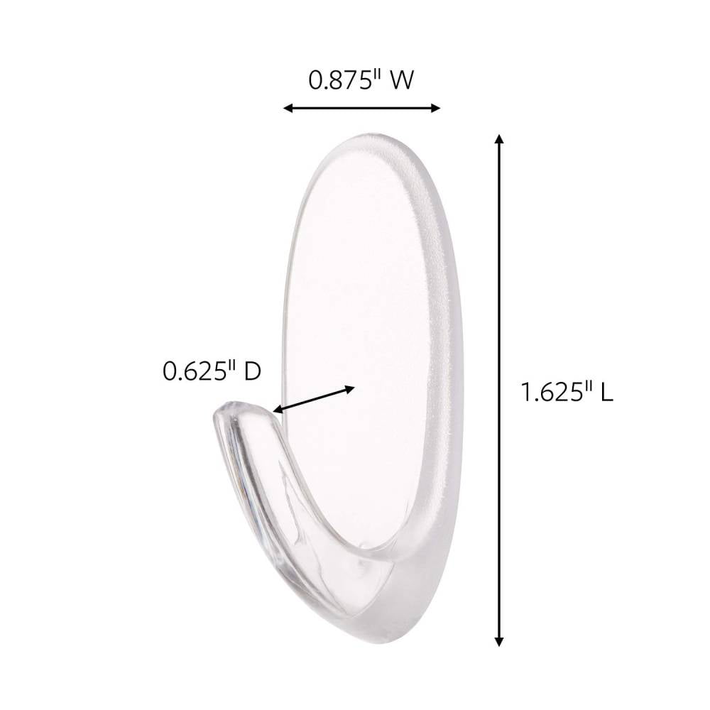 3M Command Clear Medium Hooks Damage Free Adhesive 2 Hooks, 12-Pack