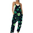 thumbnail image 2 of Styesk Women's Pants Women's Sleeveless Loose Overalls Rompers Linen Wide Leg Jumpsuits, 2 of 5