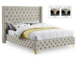 Meridian Furniture Savan Cream Velvet Queen… product image
