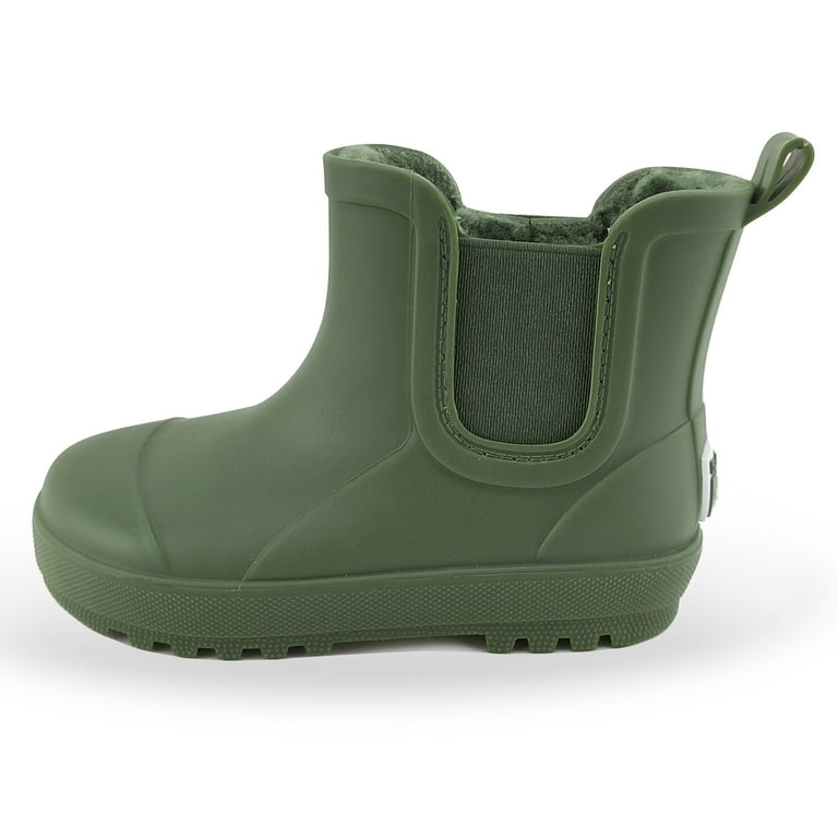 BEARPAW Toddler Chelsea Rain Boots with Faux-Fur Lining Hunter