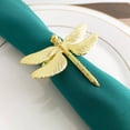thumbnail image 4 of 18 Piezas Libélula Servilleta Anillo Oro DIY Hotel Boda Banquete Mesa Pantalla Hebilla de Servilleta de Metal Decoración Navideña, 4 of 10