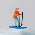 thumbnail image 6 of 1/64 Scale Miniature Model Skiing Figures, Mini People Model Ornament for DIY Scene Diorama Layout , Orange, 6 of 8