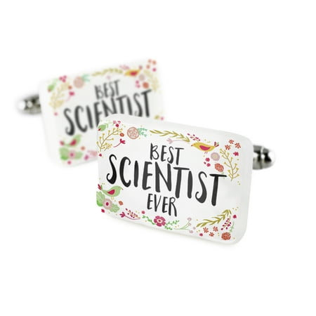 Cufflinks Happy Floral Border Scientist Porcelain Ceramic NEONBLOND