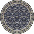 thumbnail image 1 of homeroots home decor 388745 8’ Round Navy and Gray Floral Ditsy Area Rug, 1 of 1
