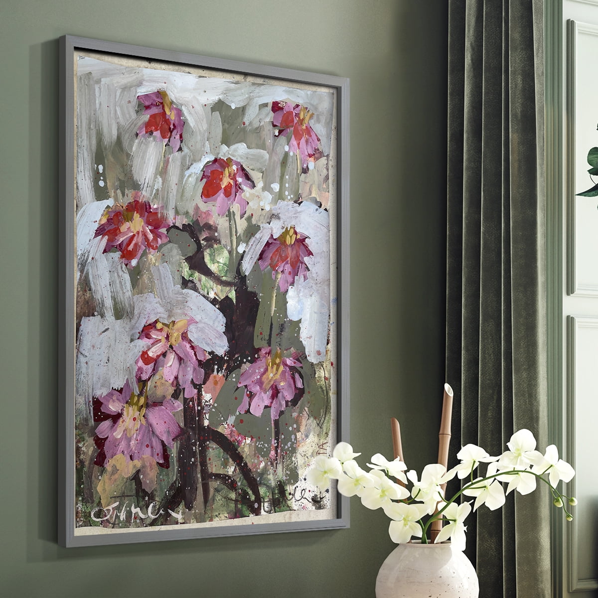 Zinnia I Framed Print - Solid Wood in Single Picture Frame Solid Wood 2 Framed Print