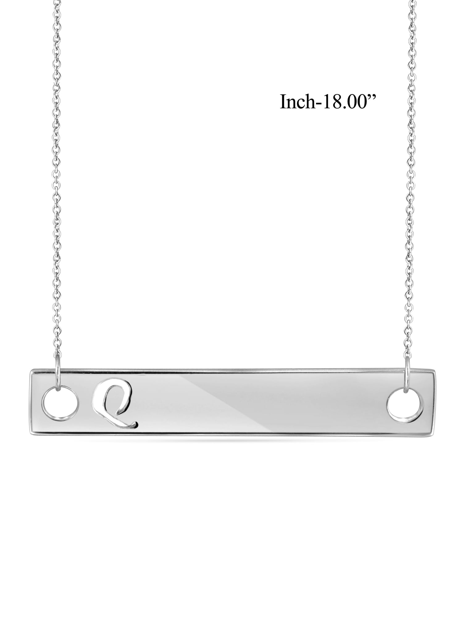 JewelersClub Q Initial Sterling Silver Bar Necklace